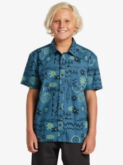 Quiksilver Boys 8-16 Radical Times Short Sleeve Shirt -Sunny Fit Wear aqbwt03065 quiksilverw bmq9 frt1