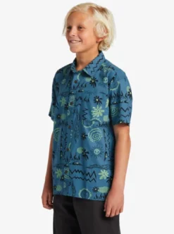 Quiksilver Boys 8-16 Radical Times Short Sleeve Shirt -Sunny Fit Wear aqbwt03065 quiksilverw bmq9 frt2