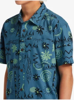 Quiksilver Boys 8-16 Radical Times Short Sleeve Shirt -Sunny Fit Wear aqbwt03065 quiksilverw bmq9 frt3