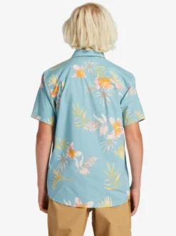 Quiksilver Boys 8-16 Tropical Floral Short Sleeve Shirt -Sunny Fit Wear aqbwt03068 quiksilverw bjg9 bck1