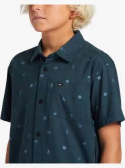 Quiksilver Boys 8-16 Heat Wave Short Sleeve Shirt -Sunny Fit Wear aqbwt03071 quiksilverw bsl0 frt3