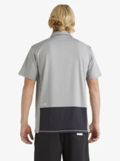 Quiksilver Mens Baitball Long Sleeve UPF 50 Surf Polo Shirt -Sunny Fit Wear aqmwr03039 quiksilverw skg0 bck1