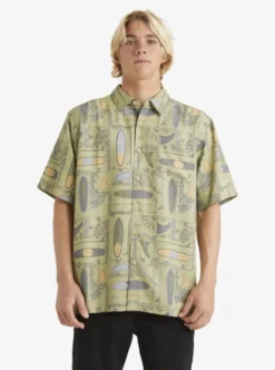 Quiksilver Mens Long Boards Short Sleeve Shirt -Sunny Fit Wear aqmwt03506 quiksilverw brn9 frt1