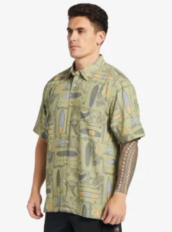Quiksilver Mens Long Boards Short Sleeve Shirt -Sunny Fit Wear aqmwt03506 quiksilverw brn9 frt2