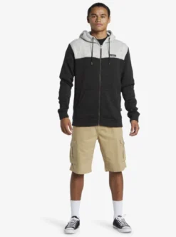 Quiksilver Mens Keller Block Zip-Up Hoodie -Sunny Fit Wear aqyft03339 quiksilverw kvjh frt9