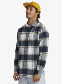 Quiksilver Mens DNA Flannel Flannel Shirt -Sunny Fit Wear aqywt03331 quiksilverw ktp1 frt2
