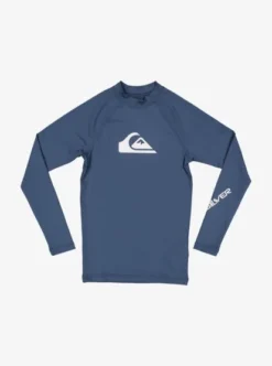 Quiksilver Boys 8-16 All Time Long Sleeve UPF 50 Rash Vest -Sunny Fit Wear eqbwr03178 quiksilverf bsn0 frt1