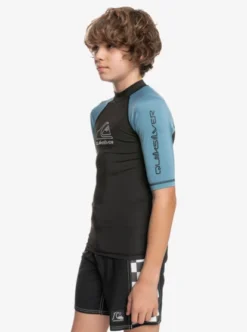 Quiksilver Boys 8-16 On Tour Short Sleeve Rashguard -Sunny Fit Wear eqbwr03184 quiksilverw blm0 frt2
