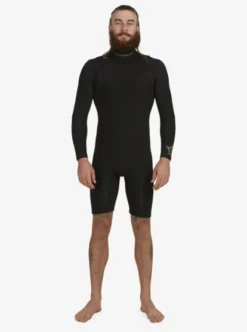 Quiksilver Mens 2/2mm Everyday Sessions Long Sleeve Chest Zip Springsuit -Sunny Fit Wear eqyw403019 quiksilvers kvj0 frt9