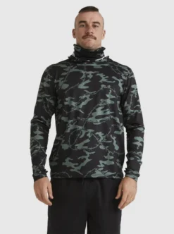 Quiksilver Mens Mikey Hooded Long Sleeve UPF 50 Surf T-Shirt -Sunny Fit Wear eqywr03429 quiksilverw kvj8 frt1