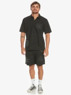 Quiksilver Mens Taxer Print Elasticated Shorts -Sunny Fit Wear eqyws03855 quiksilverw kvj0 frt9