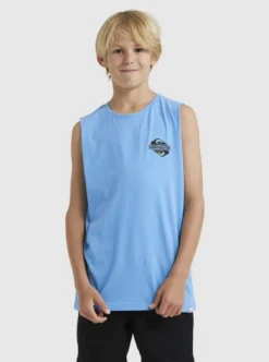 Quiksilver Boys 8-16 Rising WaterMuscle T-Shirt -Sunny Fit Wear uqbzt03357 quiksilverw bjt0 frt1