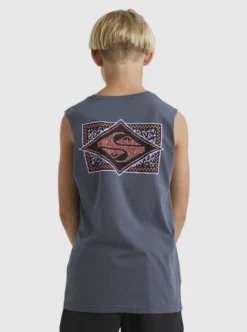 Quiksilver Boys 8-16 Back Flash Sleeveless Muscle T-Shirt -Sunny Fit Wear uqbzt03372 quiksilverw kzm0 bck1