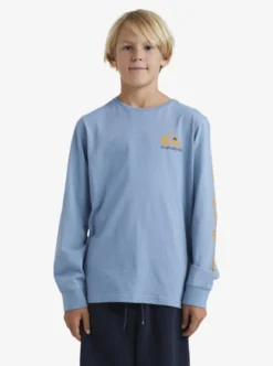 Quiksilver Boys 8-16 Omni Logo Long Sleeve T-Shirt -Sunny Fit Wear uqbzt03389 quiksilverw bkq0 frt1