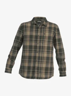 Quiksilver Mens Waterman Scribe Plaid Long Sleeve Shirt -Sunny Fit Wear uqmwt03019 quiksilverv cre1 frt1