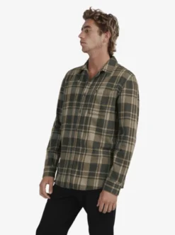 Quiksilver Mens Waterman Scribe Plaid Long Sleeve Shirt -Sunny Fit Wear uqmwt03019 quiksilverw cre1 sd1
