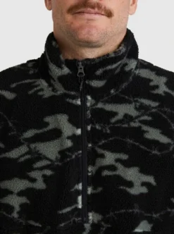 Quiksilver Mens Mikey Zip Sherpa Half-Zip Fleece -Sunny Fit Wear uqyft03138 quiksilverw kvj6 dtl1