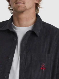Quiksilver Mens Tridagger Long Sleeve Corduroy Shirt -Sunny Fit Wear uqywt03085 quiksilverw kta0 dtl1