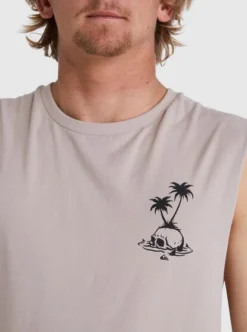 Quiksilver Mens Skull Palm Muscle T-Shirt -Sunny Fit Wear uqyzt05027 quiksilverw tjl0 dtl1