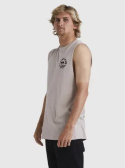 Quiksilver Mens Circled Script Muscle T-Shirt -Sunny Fit Wear uqyzt05028 quiksilverw tjl0 sd1