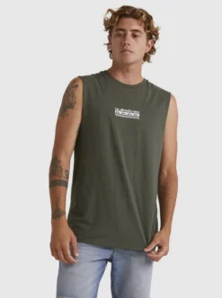 Quiksilver Mens Omni Check Turn Sleeveless Muscle T-Shirt -Sunny Fit Wear uqyzt05094 quiksilverw gza0 frt1