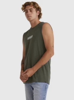 Quiksilver Mens Omni Check Turn Sleeveless Muscle T-Shirt -Sunny Fit Wear uqyzt05094 quiksilverw gza0 sd1