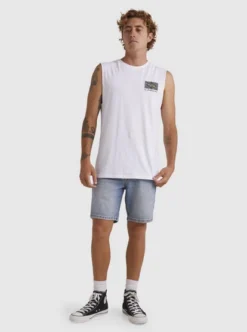 Quiksilver Mens Back Flash Sleeveless Muscle T-Shirt -Sunny Fit Wear uqyzt05096 quiksilverw wbb0 frt9