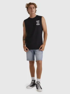 Quiksilver Mens Global Force Sleeveless Muscle T-Shirt -Sunny Fit Wear uqyzt05097 quiksilverw kvj0 frt9